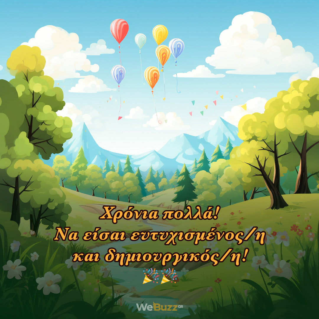 Χρόνια πολλά! Να είσαι ευτυχισμένος/η και δημιουργικός/η!