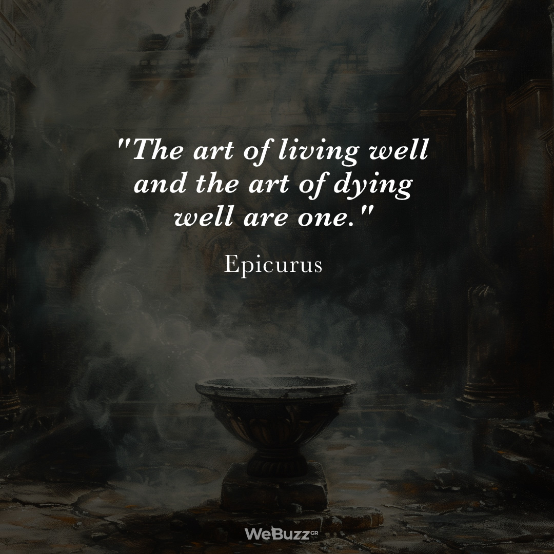 The art of living well and the art of dying well are one - Epicurus